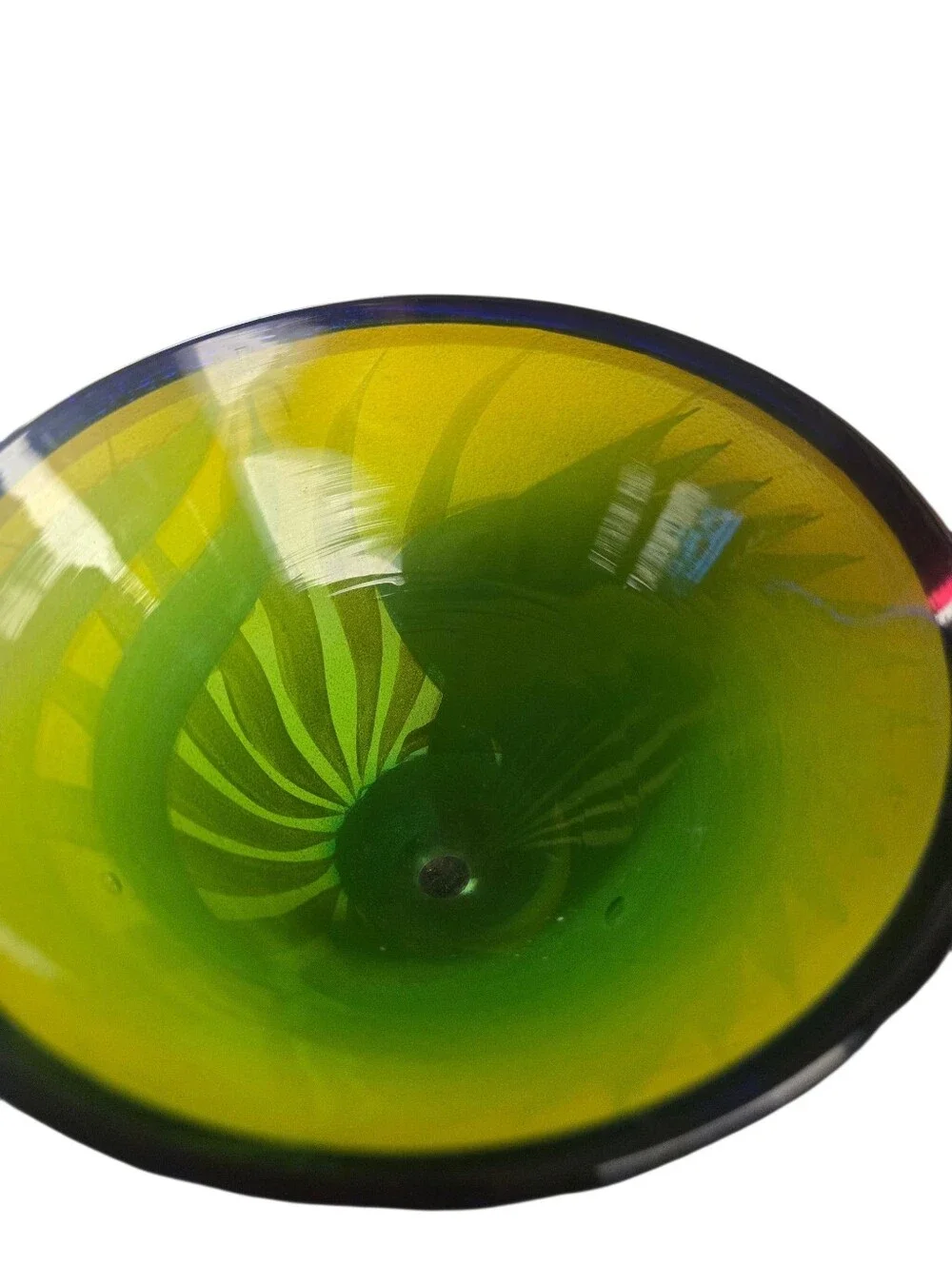 2 Hand-Painted Fish Martini Glass - Yellow & Orange